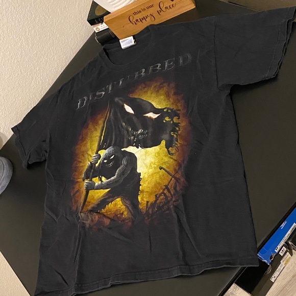 *VINTAGE* Y2K Disturbed Band Tee - Picture 1 of 9